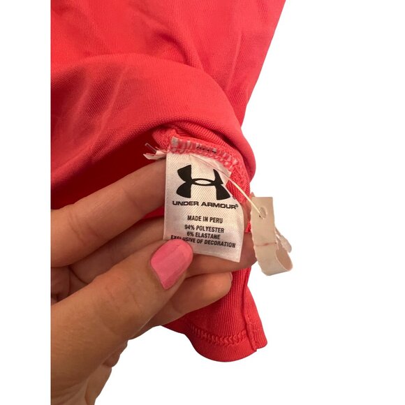 Under Armour Womens Medium Red Wounded Warrior Project Polo Shirt HeatGear Semi- - Picture 5 of 6